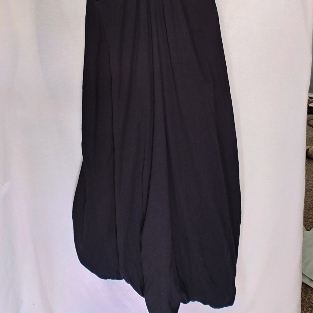 By Anthropologie Bubble Hem Midi Dress Tank Cutout Washed Black Cotton XS - Picture 4 of 14